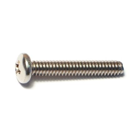 Midwest Fastener #10-24 x 1-1/4 in Phillips Pan Machine Screw, Plain 18-8 Stainless Steel, 100 PK 07115